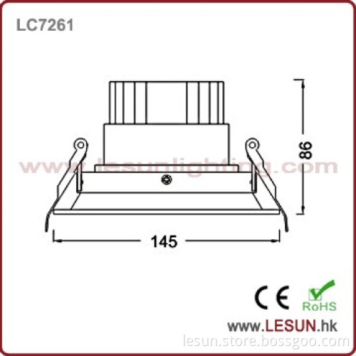 Rotating 125*125mm 7W venture lamp cob for hotel  LC7961